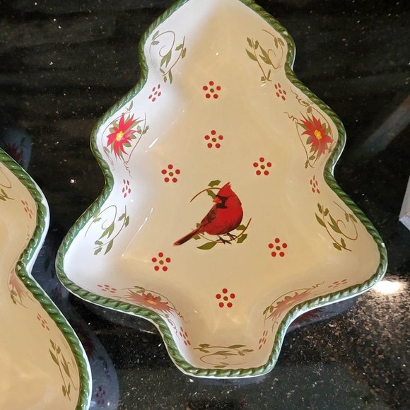 NEW Temp-tations 2 pc Poinsettia & Cardinal Nesting Bakeware FREE Shipping!! - Picture 3 of 4